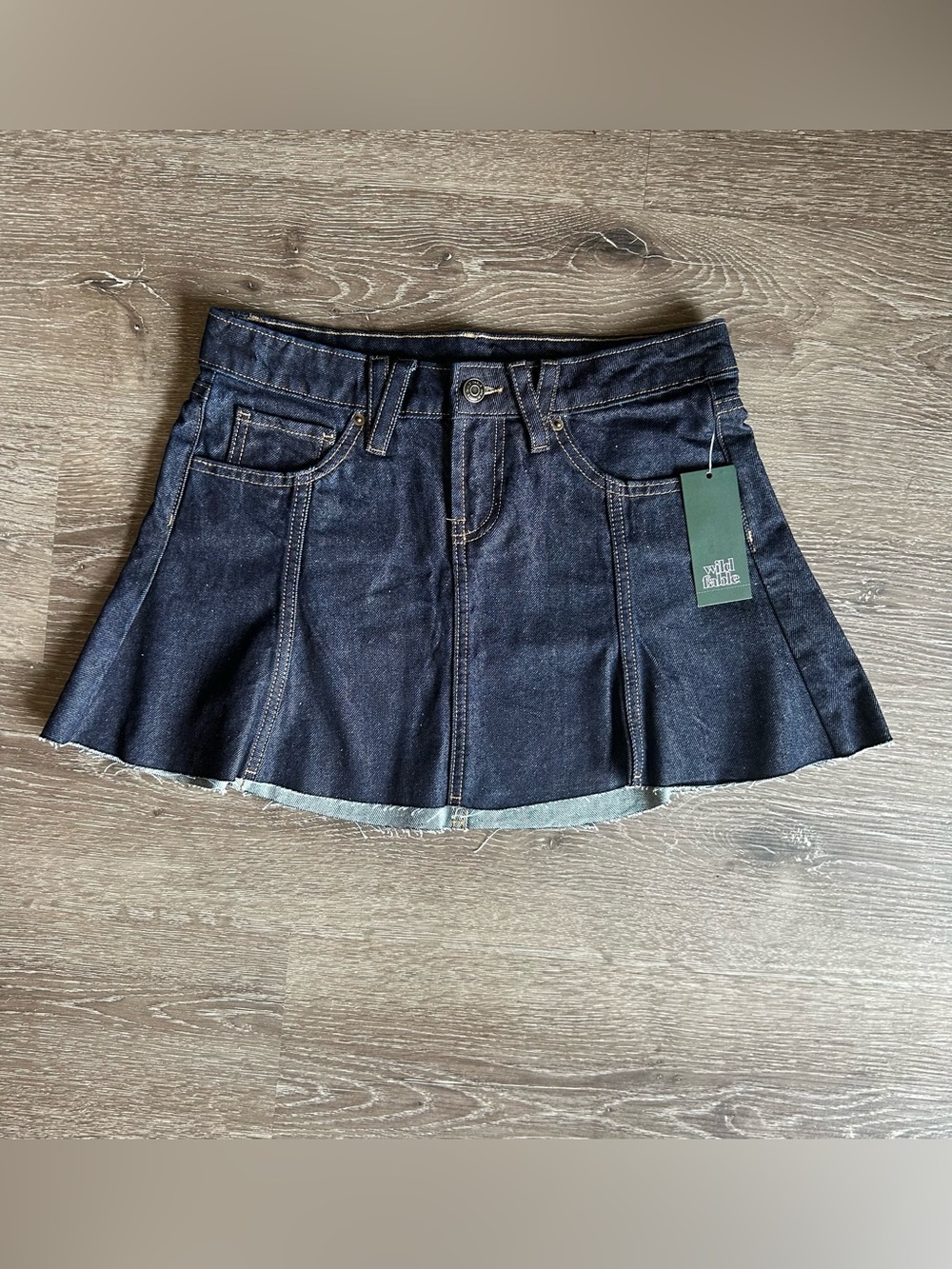 NWT 00 Wild Fable Dark Wash Mini Denim Jean Cotton Skirt